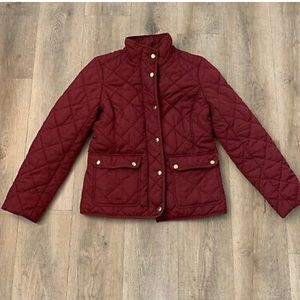 JCrew Factory maroon quilted jacket